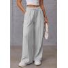 imageATHMILE Womens Wide Leg Sweatpants High Waisted Baggy Pants Fashion Teen Girl Drawstring Athletic JoggersGrey
