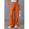 imageATHMILE Womens Wide Leg Sweatpants High Waisted Baggy Pants Fashion Teen Girl Drawstring Athletic JoggersOrange