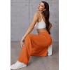 imageATHMILE Womens Wide Leg Sweatpants High Waisted Baggy Pants Fashion Teen Girl Drawstring Athletic JoggersOrange