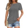 imageATHMILE Womens Tops Crewneck Short Sleeve Tees Trendy Lightweight Soft Casual Summer T Shirts 2025Grey