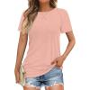 imageATHMILE Womens Tops Crewneck Short Sleeve Tees Trendy Lightweight Soft Casual Summer T Shirts 2025Pink