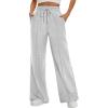 imageATHMILE Womens Wide Leg Sweatpants High Waisted Baggy Pants Fashion Teen Girl Drawstring Athletic JoggersGrey