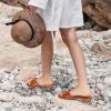 imageATHMILE Sandals Women Dressy Summer Flat Comfortable Fashion Beach Cute Ladies Slides Leather Casual Dress Womens Sandals 2025 Size 611All Brown
