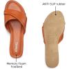 imageATHMILE Sandals Women Dressy Summer Flat Comfortable Fashion Beach Cute Ladies Slides Leather Casual Dress Womens Sandals 2025 Size 611All Brown