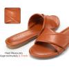 imageATHMILE Sandals Women Dressy Summer Flat Comfortable Fashion Beach Cute Ladies Slides Leather Casual Dress Womens Sandals 2025 Size 611All Brown