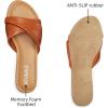 imageATHMILE Sandals Women Dressy Summer Flat Comfortable Fashion Beach Cute Ladies Slides Leather Casual Dress Womens Sandals 2025 Size 611Brown