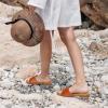 imageATHMILE Sandals Women Dressy Summer Flat Comfortable Fashion Beach Cute Ladies Slides Leather Casual Dress Womens Sandals 2025 Size 611Brown