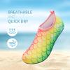 imageATHMILE Toddler Water Shoes for Kids Boys GirlsSwim Quick Dry Aqua Socks Little Kid Baby Youth Children NonSlip for Beach Pool Outdoor Sports WalkingRainbow Scales