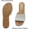imageATHMILE Womens Sandals One Band Slipon Open Toe Flats Summer Dress Slides Sandals for Casual Party Wedding BeachBeige