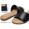 imageATHMILE Womens Sandals One Band Slipon Open Toe Flats Summer Dress Slides Sandals for Casual Party Wedding BeachBlack