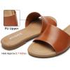 imageATHMILE Womens Sandals One Band Slipon Open Toe Flats Summer Dress Slides Sandals for Casual Party Wedding BeachBrown