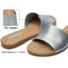 imageATHMILE Womens Sandals One Band Slipon Open Toe Flats Summer Dress Slides Sandals for Casual Party Wedding BeachSilver