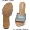 imageATHMILE Womens Sandals One Band Slipon Open Toe Flats Summer Dress Slides Sandals for Casual Party Wedding BeachSilver