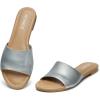 imageATHMILE Womens Sandals One Band Slipon Open Toe Flats Summer Dress Slides Sandals for Casual Party Wedding BeachSilver