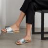imageATHMILE Womens Sandals One Band Slipon Open Toe Flats Summer Dress Slides Sandals for Casual Party Wedding BeachSilver