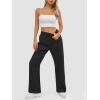 imageATHMILE Womens Sweatpants 2025 Baggy Wide Fleece Lined Straight Leg PantsBlack