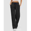 imageATHMILE Womens Sweatpants 2025 Baggy Wide Fleece Lined Straight Leg PantsBlack