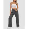imageATHMILE Womens Sweatpants 2025 Baggy Wide Fleece Lined Straight Leg PantsBlack Grey