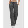 imageATHMILE Womens Sweatpants 2025 Baggy Wide Fleece Lined Straight Leg PantsBlack Grey