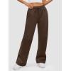 imageATHMILE Womens Sweatpants 2025 Baggy Wide Fleece Lined Straight Leg PantsBrown