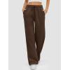 imageATHMILE Womens Sweatpants 2025 Baggy Wide Fleece Lined Straight Leg PantsBrown
