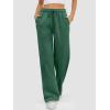 imageATHMILE Womens Sweatpants 2025 Baggy Wide Fleece Lined Straight Leg PantsDark Green