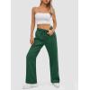 imageATHMILE Womens Sweatpants 2025 Baggy Wide Fleece Lined Straight Leg PantsDark Green