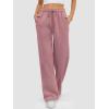 imageATHMILE Womens Sweatpants 2025 Baggy Wide Fleece Lined Straight Leg PantsDark Pink