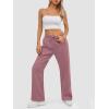 imageATHMILE Womens Sweatpants 2025 Baggy Wide Fleece Lined Straight Leg PantsDark Pink