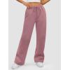imageATHMILE Womens Sweatpants 2025 Baggy Wide Fleece Lined Straight Leg PantsDark Pink
