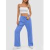 imageATHMILE Womens Sweatpants 2025 Baggy Wide Fleece Lined Straight Leg PantsGray Blue