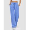 imageATHMILE Womens Sweatpants 2025 Baggy Wide Fleece Lined Straight Leg PantsGray Blue