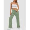 imageATHMILE Womens Sweatpants 2025 Baggy Wide Fleece Lined Straight Leg PantsGray Green