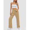 imageATHMILE Womens Sweatpants 2025 Baggy Wide Fleece Lined Straight Leg PantsLight Brown