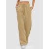 imageATHMILE Womens Sweatpants 2025 Baggy Wide Fleece Lined Straight Leg PantsLight Brown