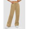 imageATHMILE Womens Sweatpants 2025 Baggy Wide Fleece Lined Straight Leg PantsLight Brown