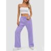 imageATHMILE Womens Sweatpants 2025 Baggy Wide Fleece Lined Straight Leg PantsLight Purple