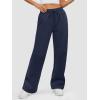 imageATHMILE Womens Sweatpants 2025 Baggy Wide Fleece Lined Straight Leg PantsNavy Blue