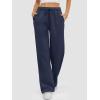 imageATHMILE Womens Sweatpants 2025 Baggy Wide Fleece Lined Straight Leg PantsNavy Blue