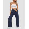 imageATHMILE Womens Sweatpants 2025 Baggy Wide Fleece Lined Straight Leg PantsNavy Blue