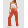 imageATHMILE Womens Sweatpants 2025 Baggy Wide Fleece Lined Straight Leg PantsOrange