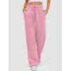 imageATHMILE Womens Sweatpants 2025 Baggy Wide Fleece Lined Straight Leg PantsPink