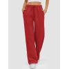 imageATHMILE Womens Sweatpants 2025 Baggy Wide Fleece Lined Straight Leg PantsWatermelonred