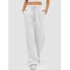 imageATHMILE Womens Sweatpants 2025 Baggy Wide Fleece Lined Straight Leg PantsWhite