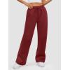 imageATHMILE Womens Sweatpants 2025 Baggy Wide Fleece Lined Straight Leg PantsWine Red