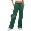 imageATHMILE Womens Sweatpants 2025 Baggy Wide Fleece Lined Straight Leg PantsDark Green