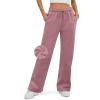 imageATHMILE Womens Sweatpants 2025 Baggy Wide Fleece Lined Straight Leg PantsDark Pink