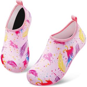 imageATHMILE Toddler Water Shoes for Kids Boys GirlsSwim Quick Dry Aqua Socks Little Kid Baby Youth Children NonSlip for Beach Pool Outdoor Sports WalkingPink Starry Unicorn