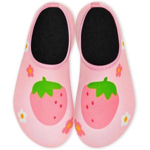 imageATHMILE Toddler Water Shoes for Kids Boys GirlsSwim Quick Dry Aqua Socks Little Kid Baby Youth Children NonSlip for Beach Pool Outdoor Sports WalkingPink Strawberry