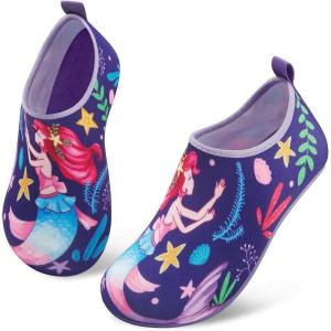 imageATHMILE Toddler Water Shoes for Kids Boys GirlsSwim Quick Dry Aqua Socks Little Kid Baby Youth Children NonSlip for Beach Pool Outdoor Sports WalkingPurple Mermaid